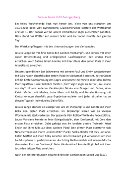 Der Bericht zum Turnier beim VdH Zwingenberg (von