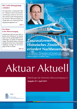 Ausgabe 29, April 2015 - Deutsche Aktuarvereinigung e.V.