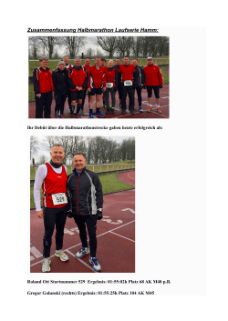 Bericht Halbmarathon - LSF-Unna