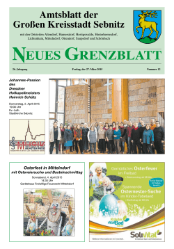 Neues Grenzblatt vom 27. März 2015