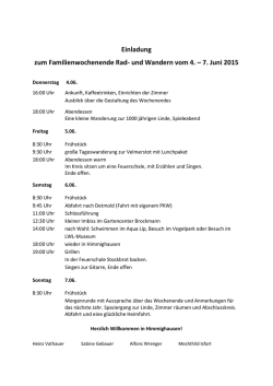Einladung zum Familienwochenende Rad
