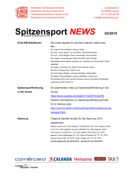 Spitzensport NEWS 02/2015