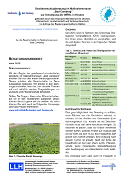 Rundbrief Greening und Anbau von Zwischenfrüchten 2015