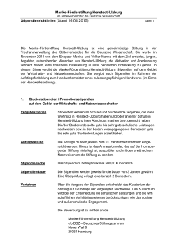 Stipendien-Richtlinien - Stifterverband für die Deutsche Wissenschaft