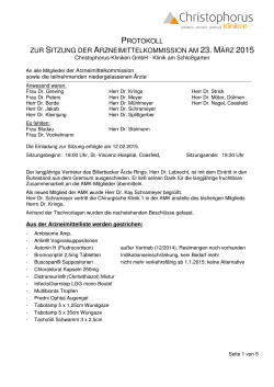 Protokoll zur Sitzung der Arzneimittelkommission am 23.03.2015