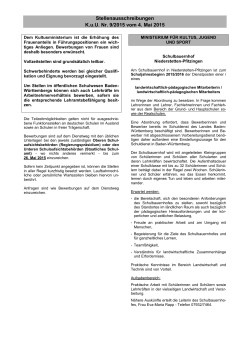 Stellenausschreibungen K.u.U. Nr. 9/2015 vom 4. Mai 2015