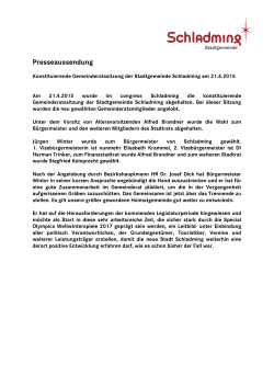 Pressemitteilung - Stadtgemeinde Schladming