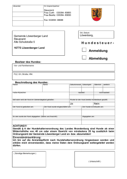 Hundesteuer-An-/Abmeldung - Gemeinde L&ouml;wenberger Land