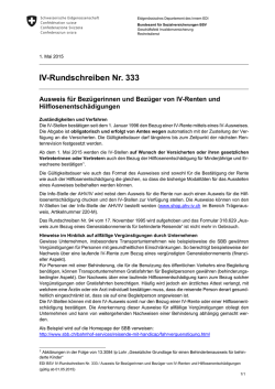 IV-Rundschreiben Nr. 333