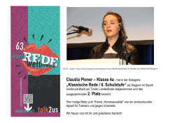 Claudia Ploner – Klasse 4a – hat in der Kategorie „Klassische Rede
