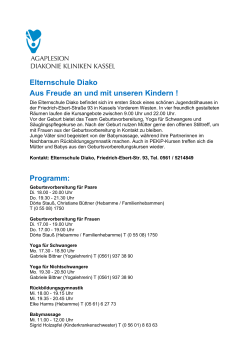 Elternschule Diako Aus Freude an und mit unseren Kindern