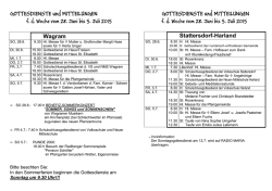 GOTTESDIENSTE und MITTEILUNGEN GOTTESDIENSTE und