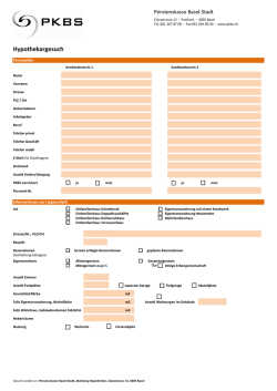 Hypothekargesuch - Pensionskasse Basel