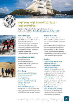 High Seas High School® 2015/16 - Hermann Lietz
