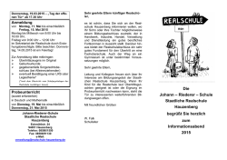 Die Johann – Riederer – Schule Staatliche Realschule Hauzenberg