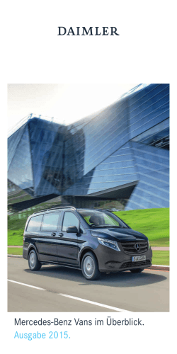 Mercedes-Benz Vans im Überblick. Ausgabe 2015.