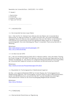 Newsletter der Universität Bonn : 04.05.2015 : Nr. 4/2015