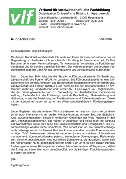 Rundbrief - Verband für landwirtschaftliche Fachbildung in Bayern eV