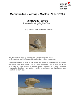 Monatstreffen – Vortrag - Montag, 29.Juni 2015 Kunstwerk