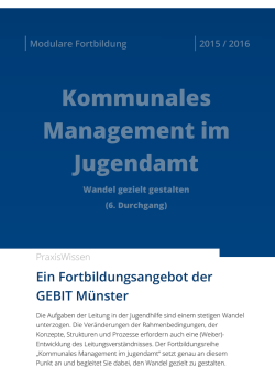 Kommunales Management 2015/2016