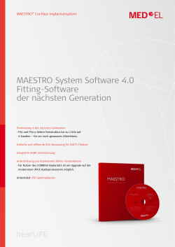 MAESTRO System Software 4.0 Fitting-Software der - Med-El