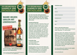 Ur-Krostitzer | Kronkorkenaktion 2015 | Teilnahmecoupon