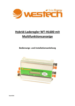 Hybrid-Laderegler WT-HL600 mit Multifunktionsanzeige