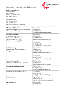 Handreichung - Informationen zum Studentenwerk