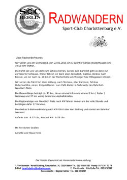 INFO - Herzlich Willkommen bei der Radwandern Abteilung des