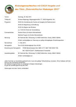 Einladung Klubsiegerzuchtschau 2015