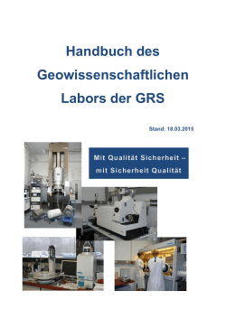 Handbuch des Geowissenschaftlichen Labors der GRS