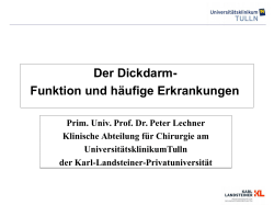 Der Dickdarm - Prim. Univ. Prof. Dr. Peter LECHNER