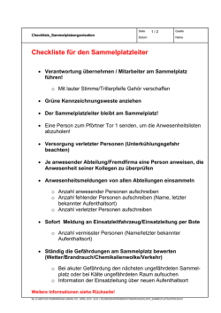 Checkliste für den Sammelplatzleiter