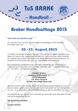 TuS BRAKE – Handball – Braker Handballtage 2015