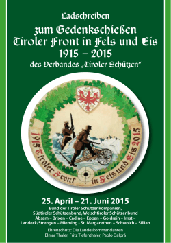 Einladung Tiroler Front in Fels und Eis 1915