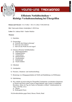Effiziente Notfalltechniken + Richtige Verhaltensschulung bei