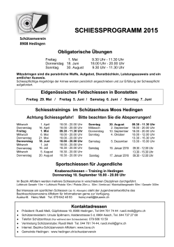 Schiesszeiten 2015 - Gemeinde Hedingen