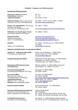 Im Notfall &ndash; Adressen und Telefonnummern