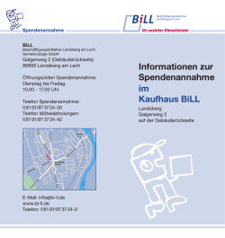 Informationen zur Spendenannahme im Kaufhaus BiLL