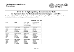 Studienprogrammleitung Psychologie 2.Teil der 2. Diplomprüfung