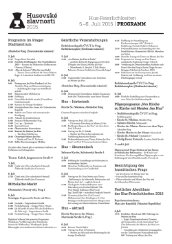 Hus-Feierlichkeiten 5.&ndash;6. Juli 2015 | PROGRAMM