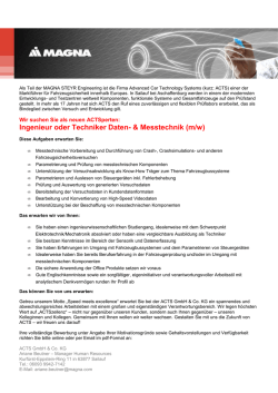 Ingenieur oder Techniker Daten- und Messtechnik