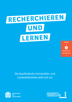 Infobrosch&uuml;re der SULB - Recherchieren und Lernen