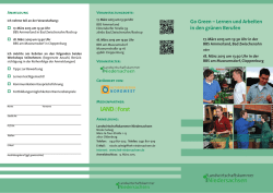 Go Green &ndash; Lernen und Arbeiten in den gr&uuml;nen Berufen