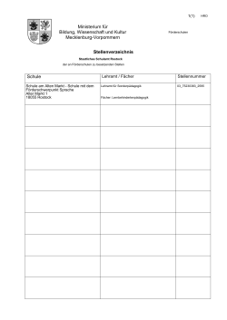 Stellenverzeichnis Förderschulen - Stellenbörse lehrer-in