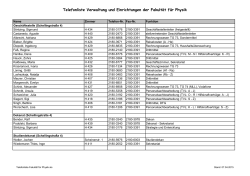 Telefonliste der - Fakultät für Physik