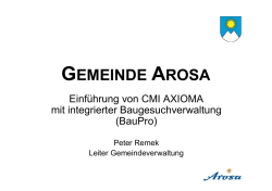 Praxisbericht der Einführung von CMIAXIOMA mit integriertem
