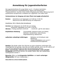 Anmeldeformular 2015 - Islandpferdereitschule Frilinghoven