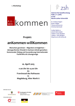 Anmeldung zum - anKommen