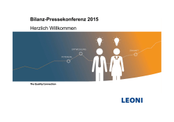 Bilanz-Pressekonferenz 2015 Herzlich Willkommen
